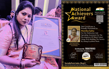 भिलाई की मनोवैज्ञानिक को हाल ही में इंदौर की एक समाजसेवी संस्था के द्वारा नेशनल अचीवर्स अवार्ड से किया सम्मानित...