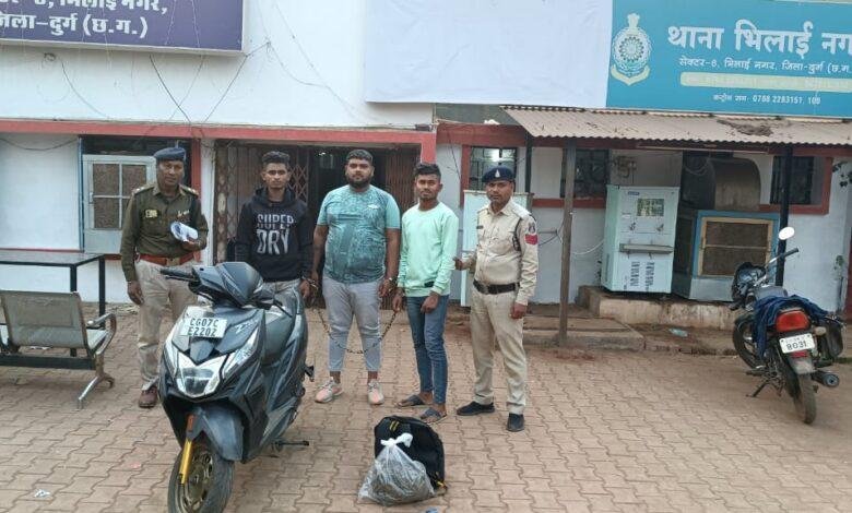 अवैध रुप से गांजा परिवहन करते आरोपी को भिलाई नगर पुलिस ने किया गिरफ्तार...