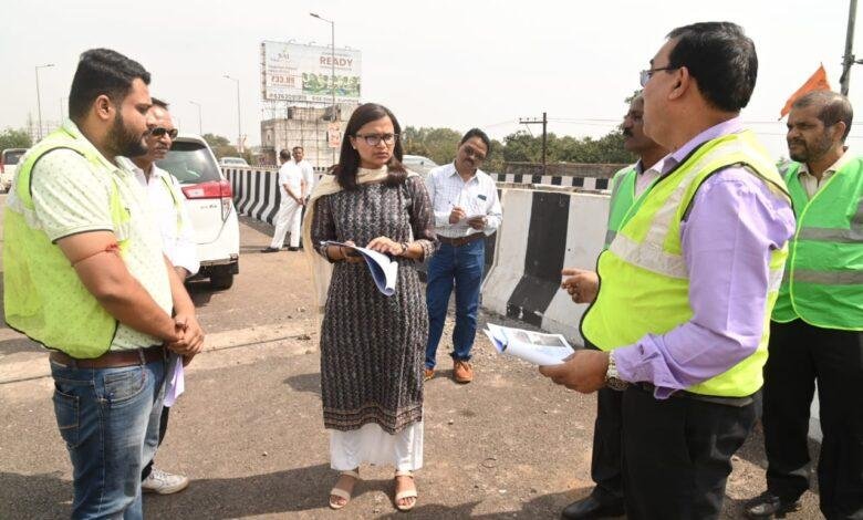 दुर्ग-रायपुर राष्ट्रीय राजमार्ग में निर्माणाधीन फ्लाईओवर का कलेक्टर ने किया निरीक्षण...
