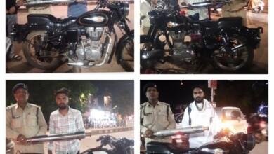 पुलिस अधीक्षक के निर्देश पर मोडिफाई सायलेंसर का उपयोग करने वाले वाहन चालकों पर की जा रही कार्यवाही...