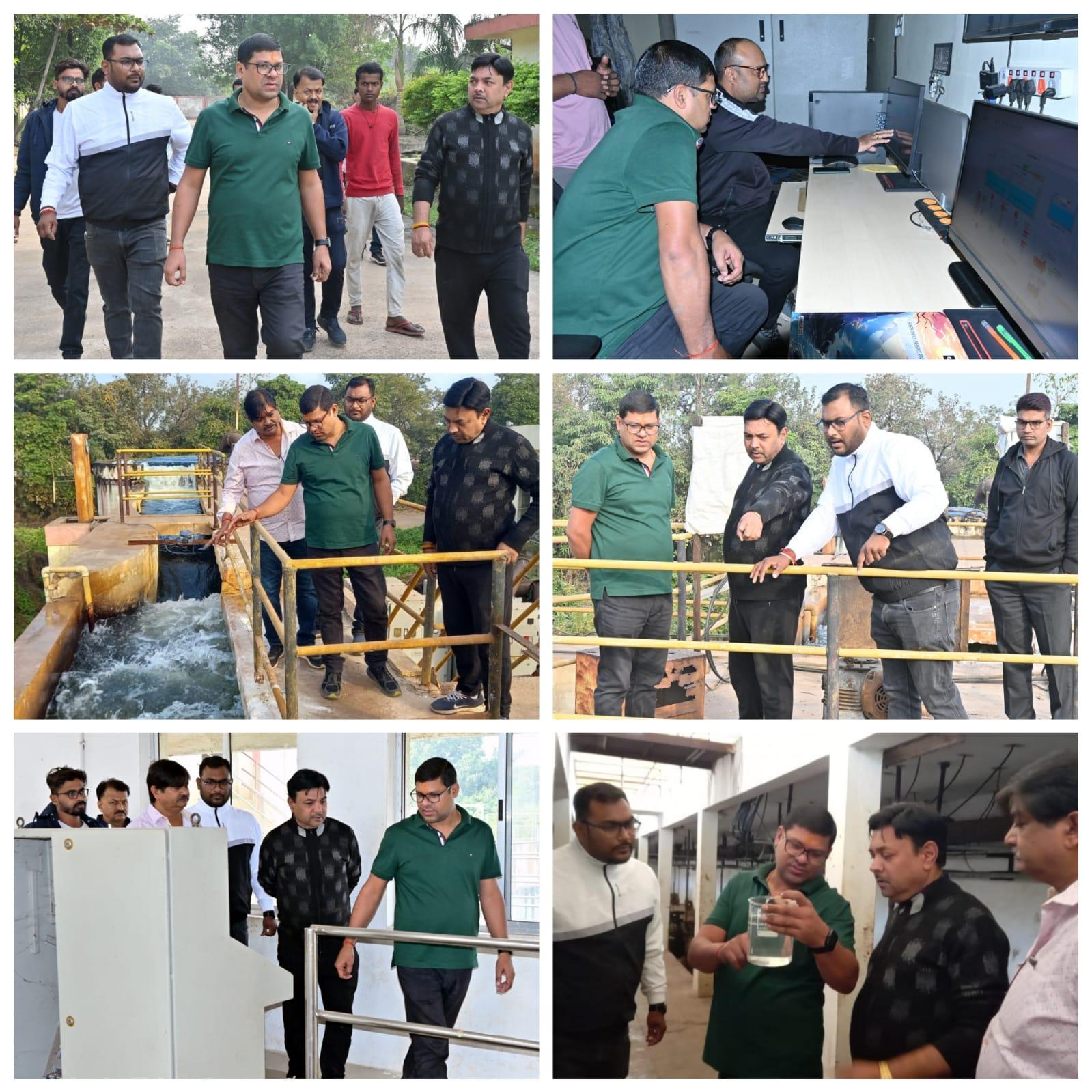 जल शोधन संयंत्र औचक निरीक्षण करने पहुंचे आयुक्त....