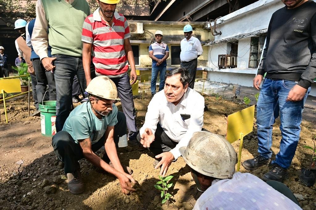 भिलाई इस्पात संयंत्र के स्टील मेल्टिंग शॉप-2 में वृक्षारोपण कार्यक्रम...