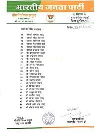 भाजपा उतई मंडल की कार्यकारिणी घोषित...