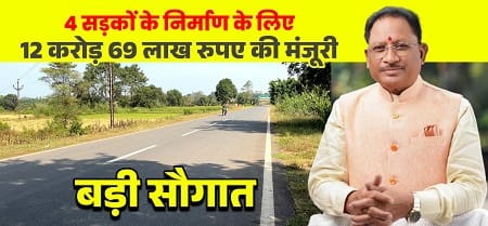 मुख्यमंत्री विष्णुदेव साय की बड़ी सौगात: जशपुर की 4 प्रमुख सड़कों के लिए 12.69 करोड़ रू. मंजूर, क्षेत्रवासियों ने जताया आभार