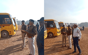 सड़क सुरक्षा माह 2026: दुर्ग में स्कूल बस जांच शिविर का आयोजन, 10 बसों में पाई गई खामियां...