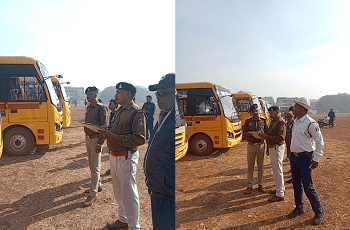 सड़क सुरक्षा माह 2026: दुर्ग में स्कूल बस जांच शिविर का आयोजन, 10 बसों में पाई गई खामियां...