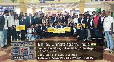 रुंगटा कॉलेज कोहका में सड़क सुरक्षा माह के अंतर्गत रोड सेफ्टी एवं ट्रैफिक इंजीनियरिंग विषय पर सेमिनार का आयोजन...