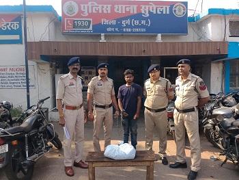 ऑपरेशन विश्वास का असर: दुर्ग पुलिस ने 1 लाख रुपये का गांजा किया जब्त, युवक गिरफ्तार...