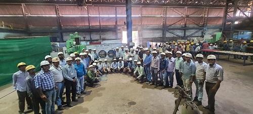 सिन्टरिंग प्लांट-3 के एरिया रिपेयर शॉप में पुनरुद्धारित एचएमटी ड्रिलिंग मशीन का पुनः संचालन प्रारंभ