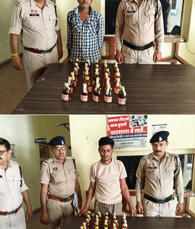 नशे के विरुद्ध दुर्ग पुलिस की लगातार सख्त कार्यवाही जारी, अवैध शराब का परिवहन एवं बिक्री करने वाले दो आरोपी गिरफ्तार