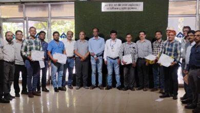 बेहतर प्रदर्शन और जिम्मेदारी के लिए सिंटर प्लांट के सात कार्मिक सम्मानित...