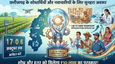 शोधार्थियों और नवाचारियों को मिलेगा ₹10 लाख का पुरस्कार, सेवा फर्स्ट इनोवेशन चैलेंज में 17 अक्टूबर तक करें आवेदन...